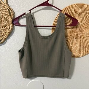 lululemon athletica Olive Ribbed Crop Top